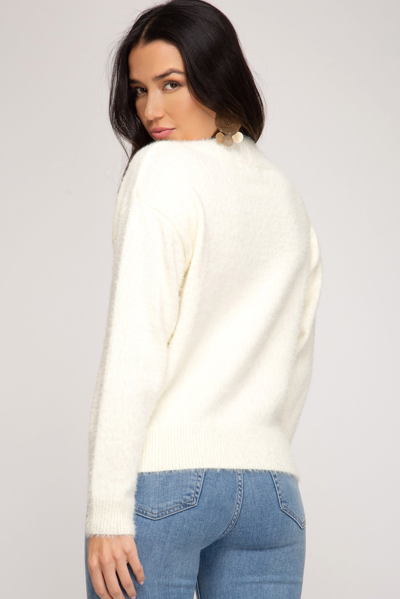 Cream Knit Top