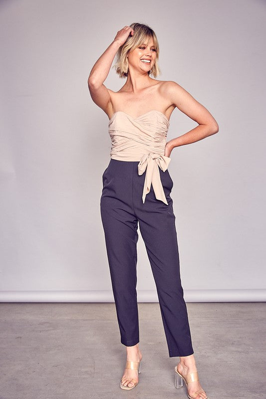 Tan and Black Jumpsuit