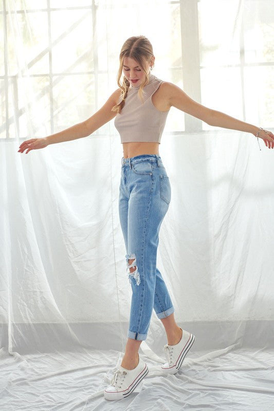 Distressed Mom Jeans