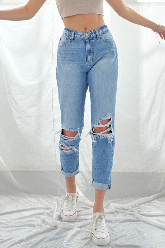 Distressed Mom Jeans
