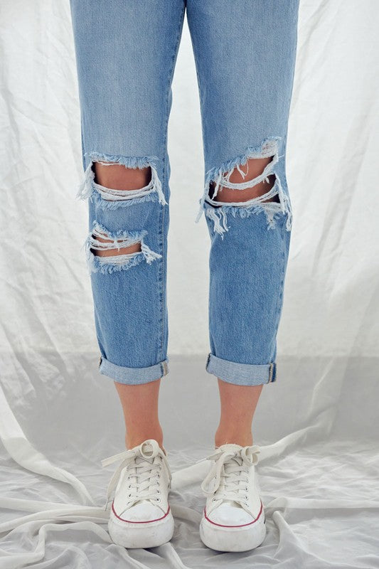 Distressed Mom Jeans