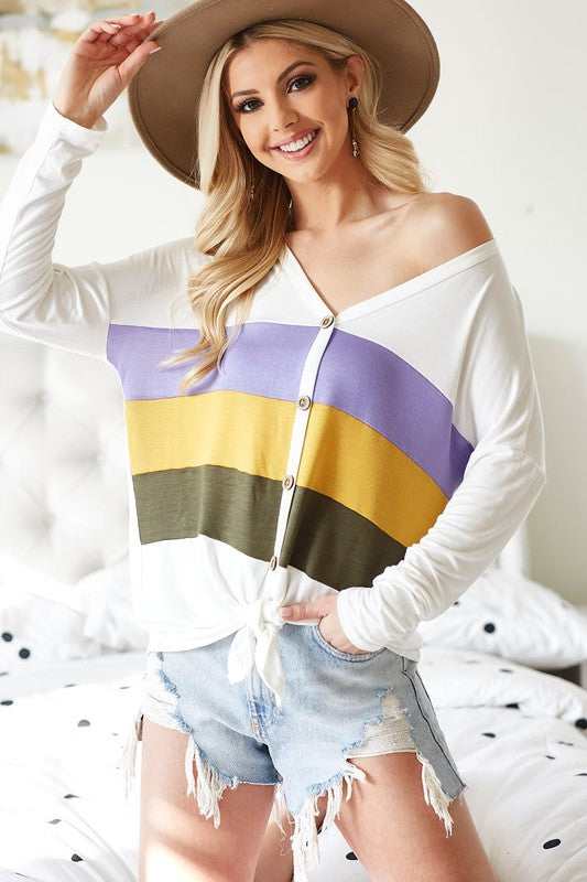 Multi Color Mardi Gras Top
