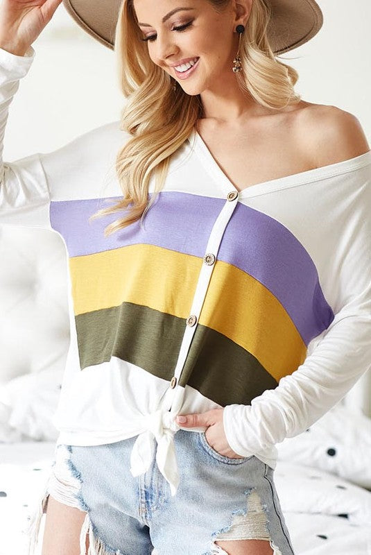 Multi Color Mardi Gras Top