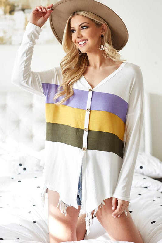 Multi Color Mardi Gras Top