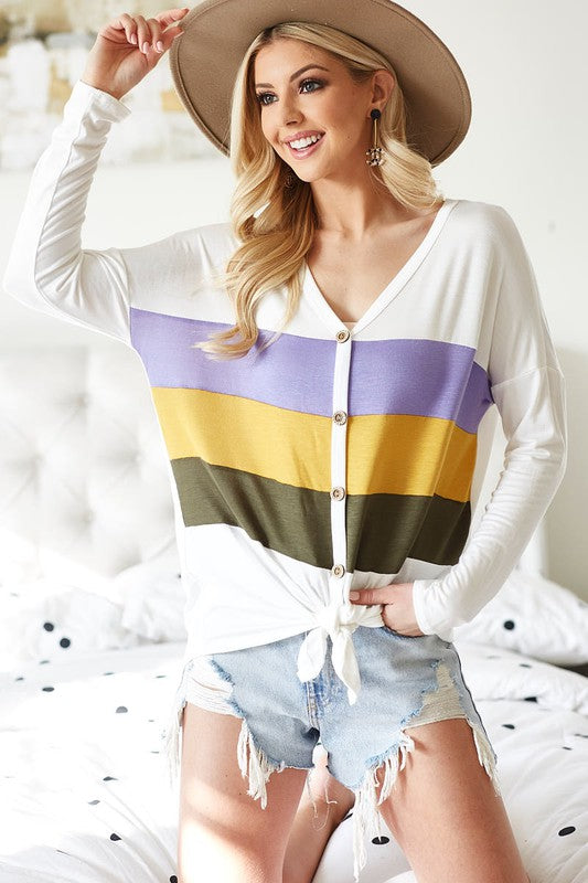 Multi Color Mardi Gras Top