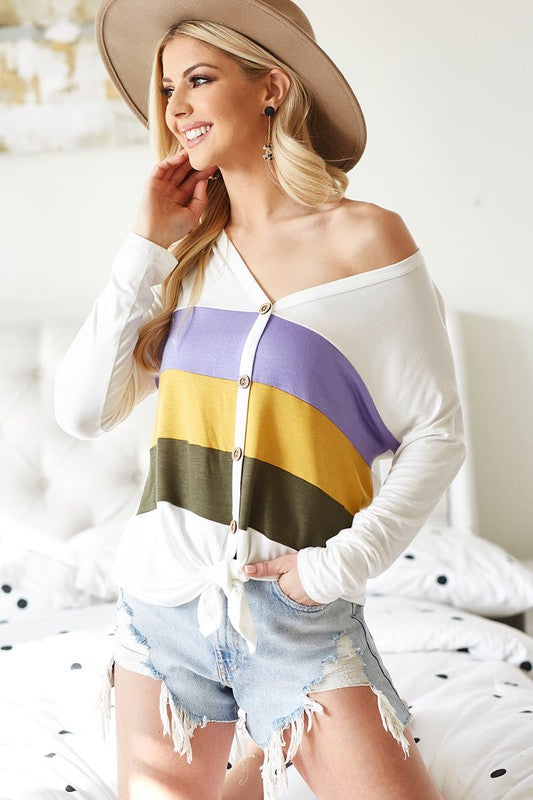 Multi Color Mardi Gras Top