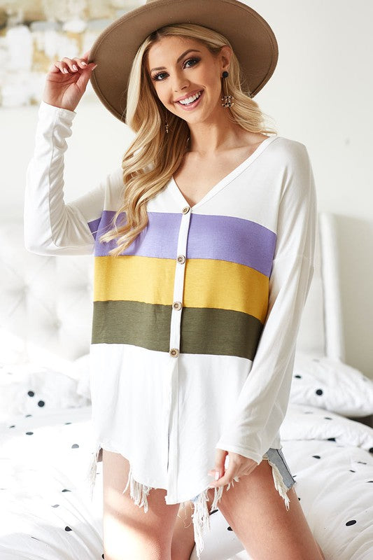 Multi Color Mardi Gras Top