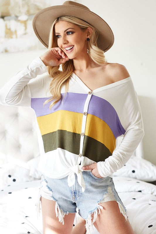 Multi Color Mardi Gras Top