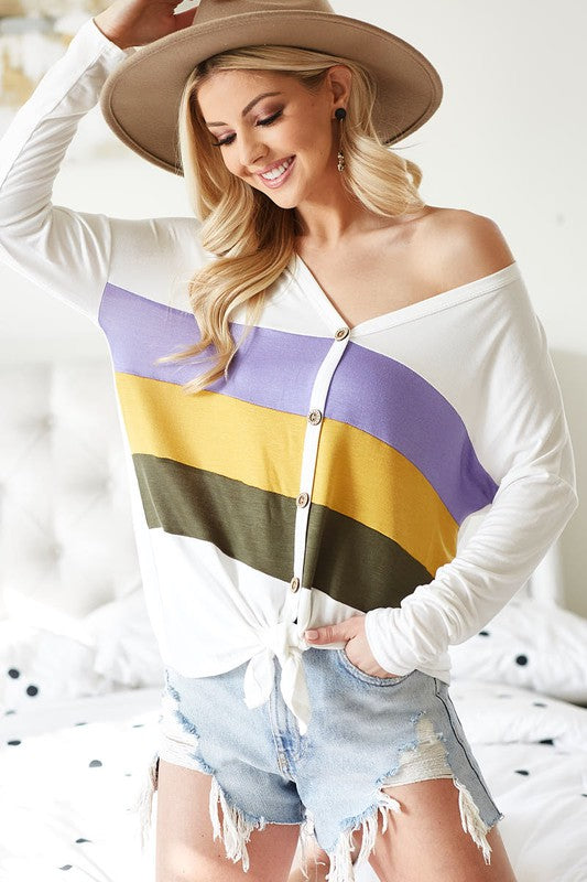 Multi Color Mardi Gras Top