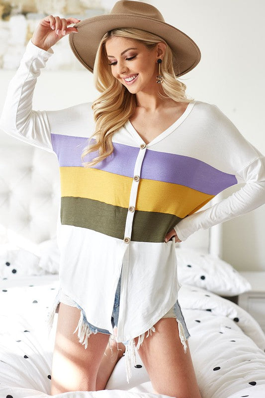 Multi Color Mardi Gras Top