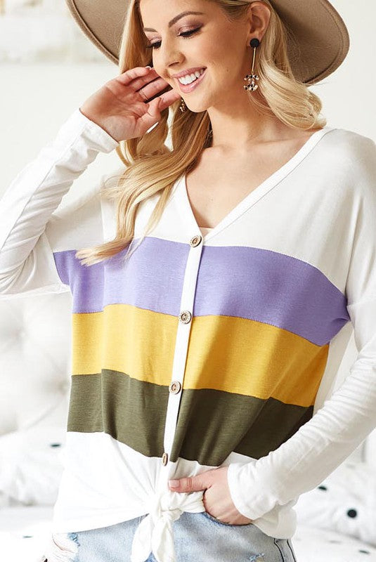 Multi Color Mardi Gras Top