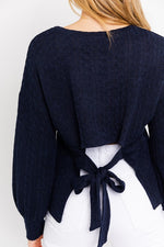 Load image into Gallery viewer, Navy Cable Texture Top
