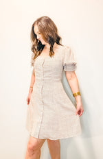 Load image into Gallery viewer, Polka Dot Button Up Mini Dress
