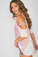 Load image into Gallery viewer, Cold Shoulder Tie Dye Top
