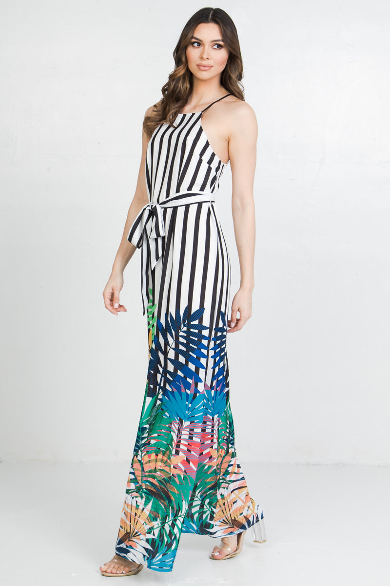 Tropical Striped Maxi