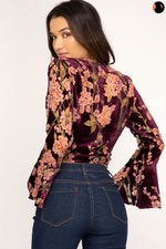 Load image into Gallery viewer, Bell Sleeve Crop Top
