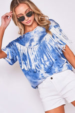 Load image into Gallery viewer, Blue Fringe Top
