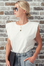 Load image into Gallery viewer, Sage Padded Shoulder Tee

