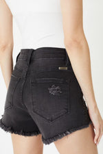 Load image into Gallery viewer, Black Fray Hem Shorts
