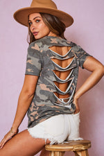 Load image into Gallery viewer, Camo Cutout Top
