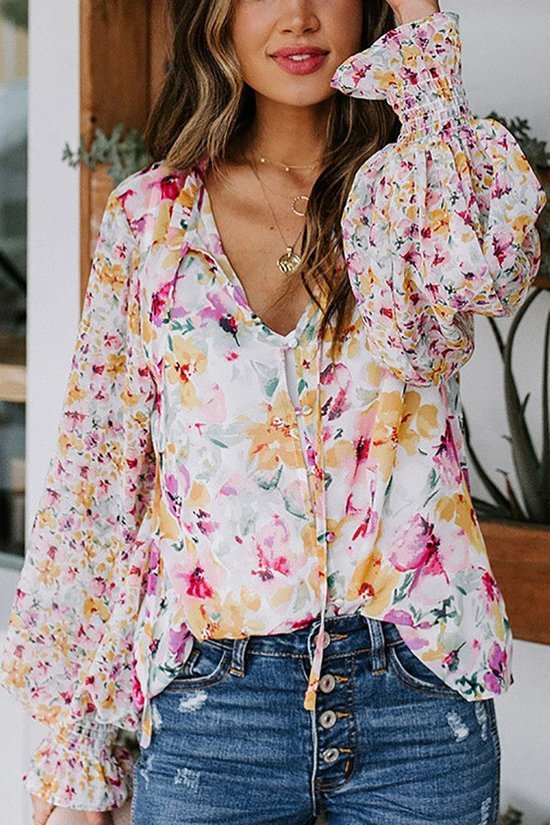 Pink Floral Blouse