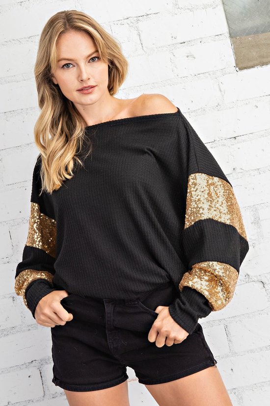 black and gold sparkly top