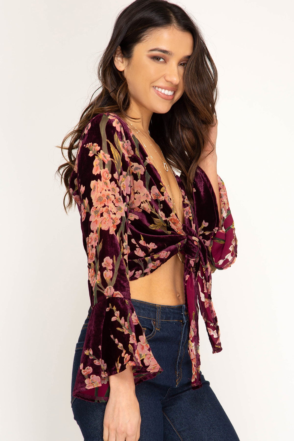 Bell Sleeve Crop Top