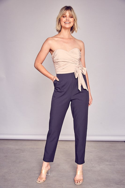 Tan and Black Jumpsuit