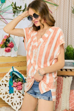 Load image into Gallery viewer, Coral Striped Top
