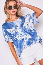 Load image into Gallery viewer, Blue Fringe Top
