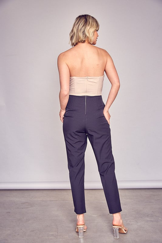 Tan and Black Jumpsuit