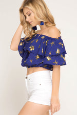 Load image into Gallery viewer, Royal Blue Crop Top
